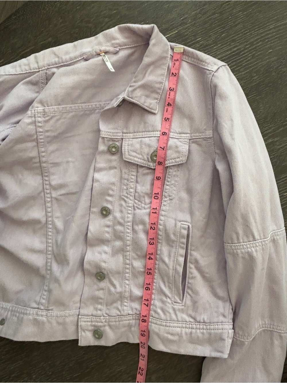 Free People Rumors Lavender Button-Up Denim Jacket Small SKU 26 - Picture 9 of 13